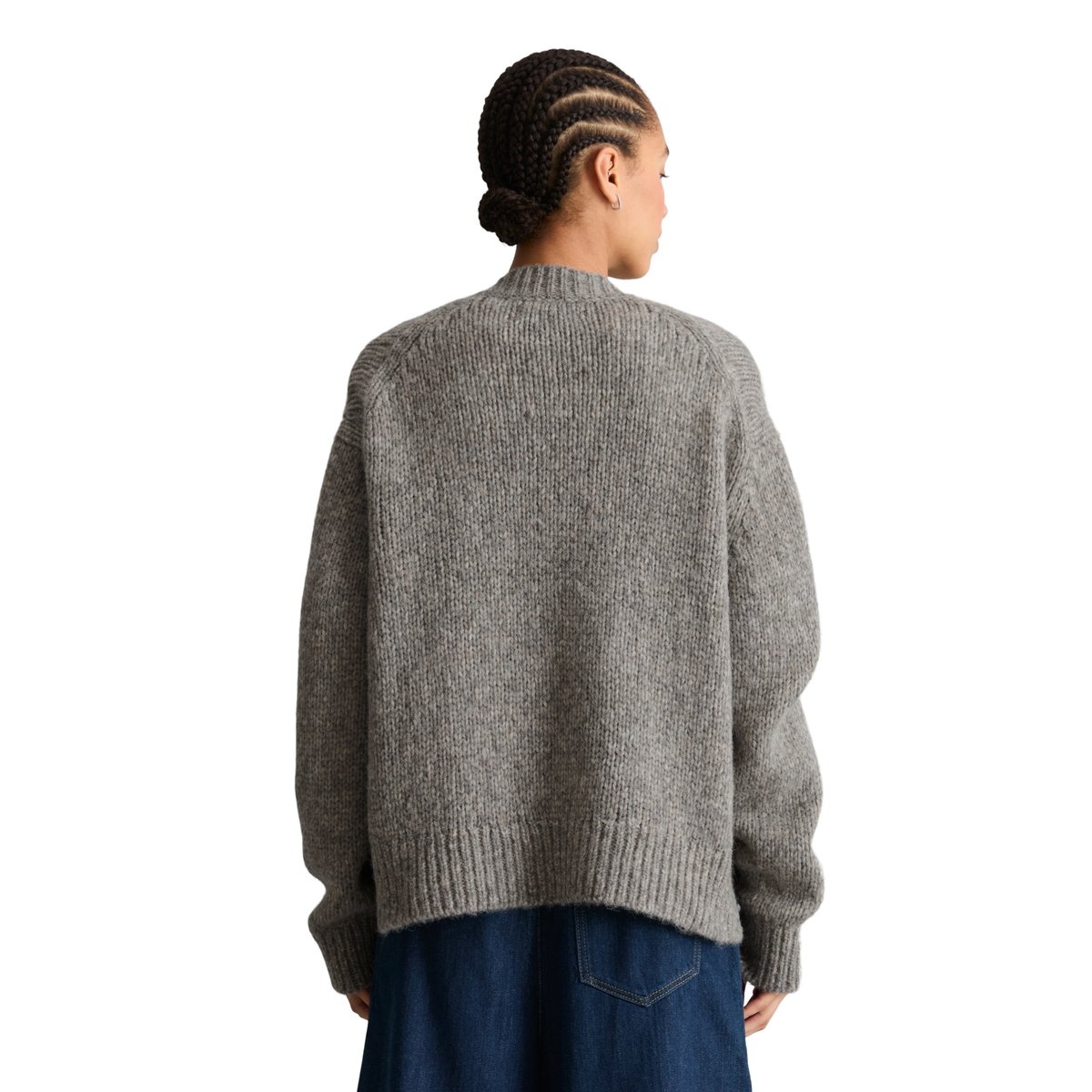 Cardigan ample en un mélange douillet de laine vierge et d'alpaga gris, MARC O’POLO DENIM