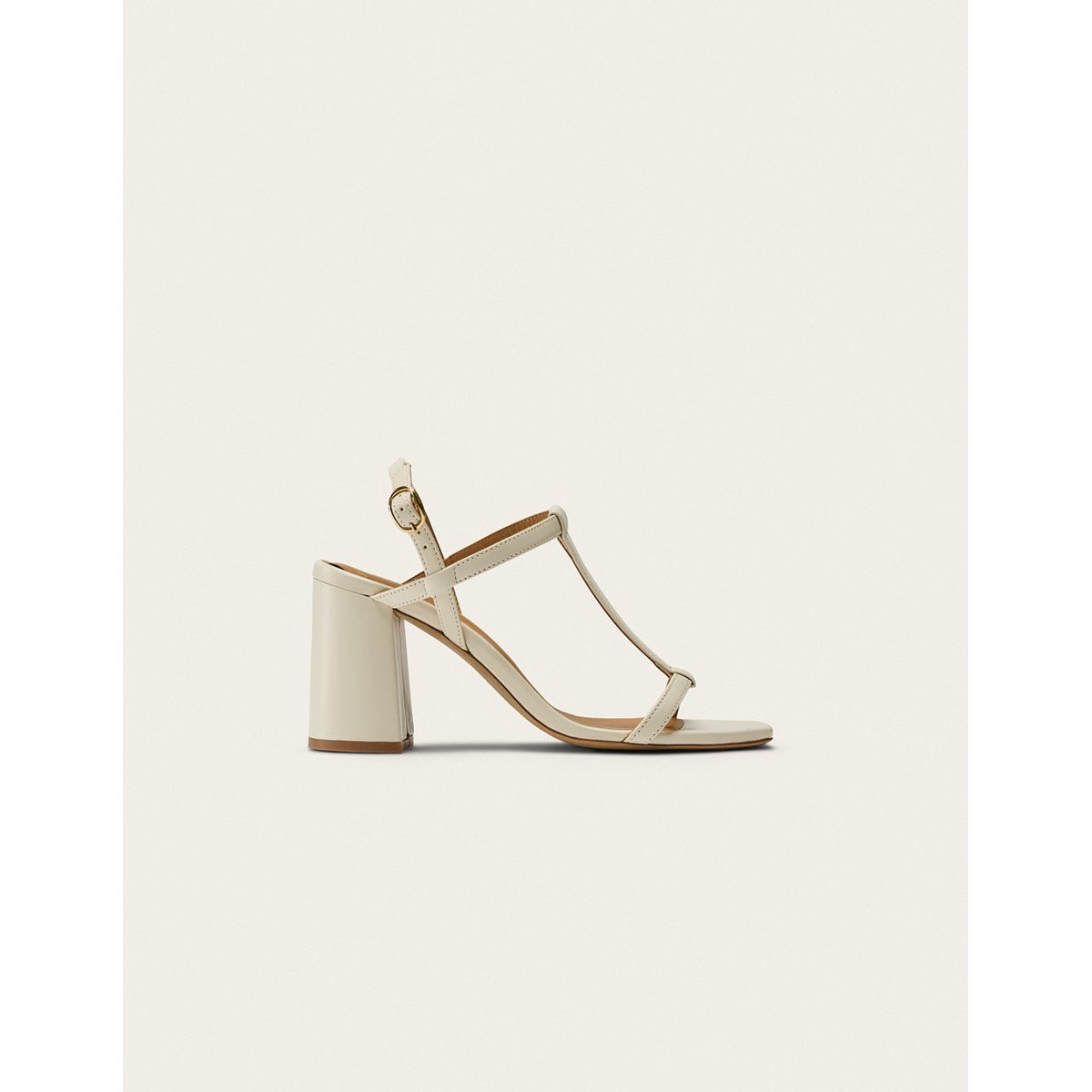 Sandales à talons JOY cuir écru, ODAJE