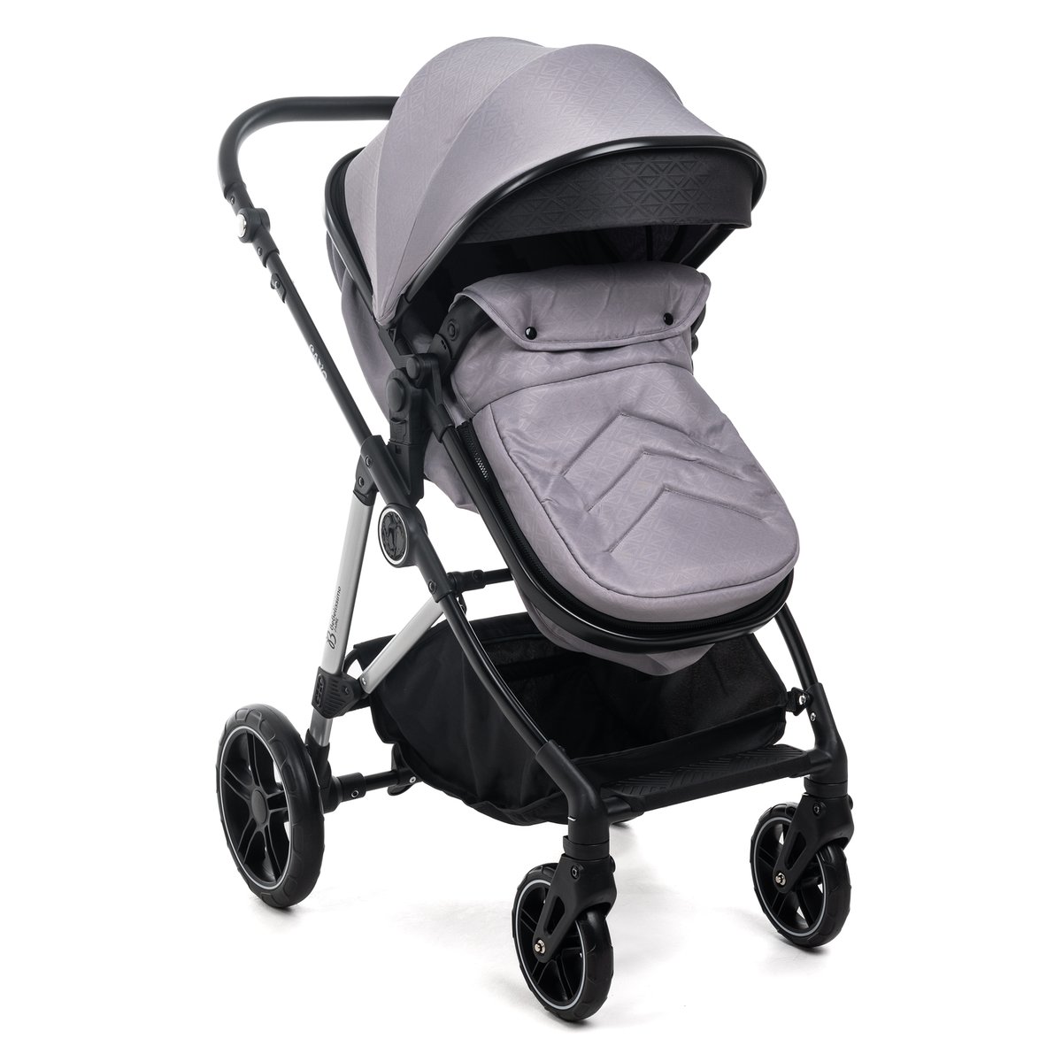 Poussette combinée trio 3 en 1 - siège auto 0+ CAVO – nacelle – dès la naissance – jusqu’à 22kg - gris couleur unique, BEBELISSIMO J'AIME
