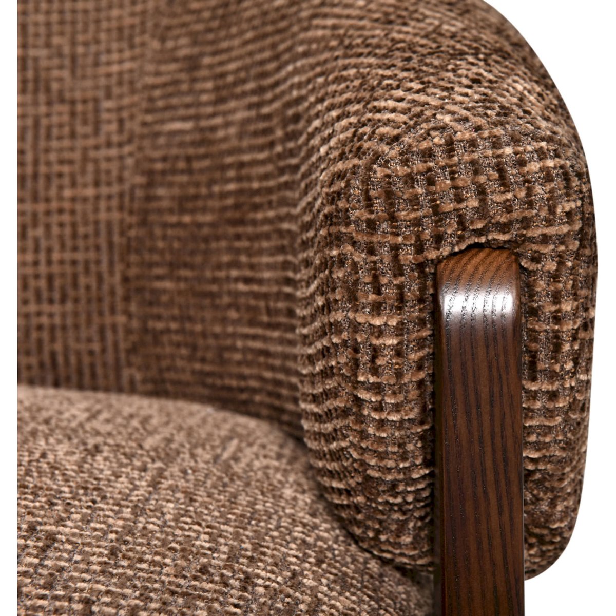 Fauteuil lounge pivotant tissu blockweave marron blockweave, RECOLLECTION
