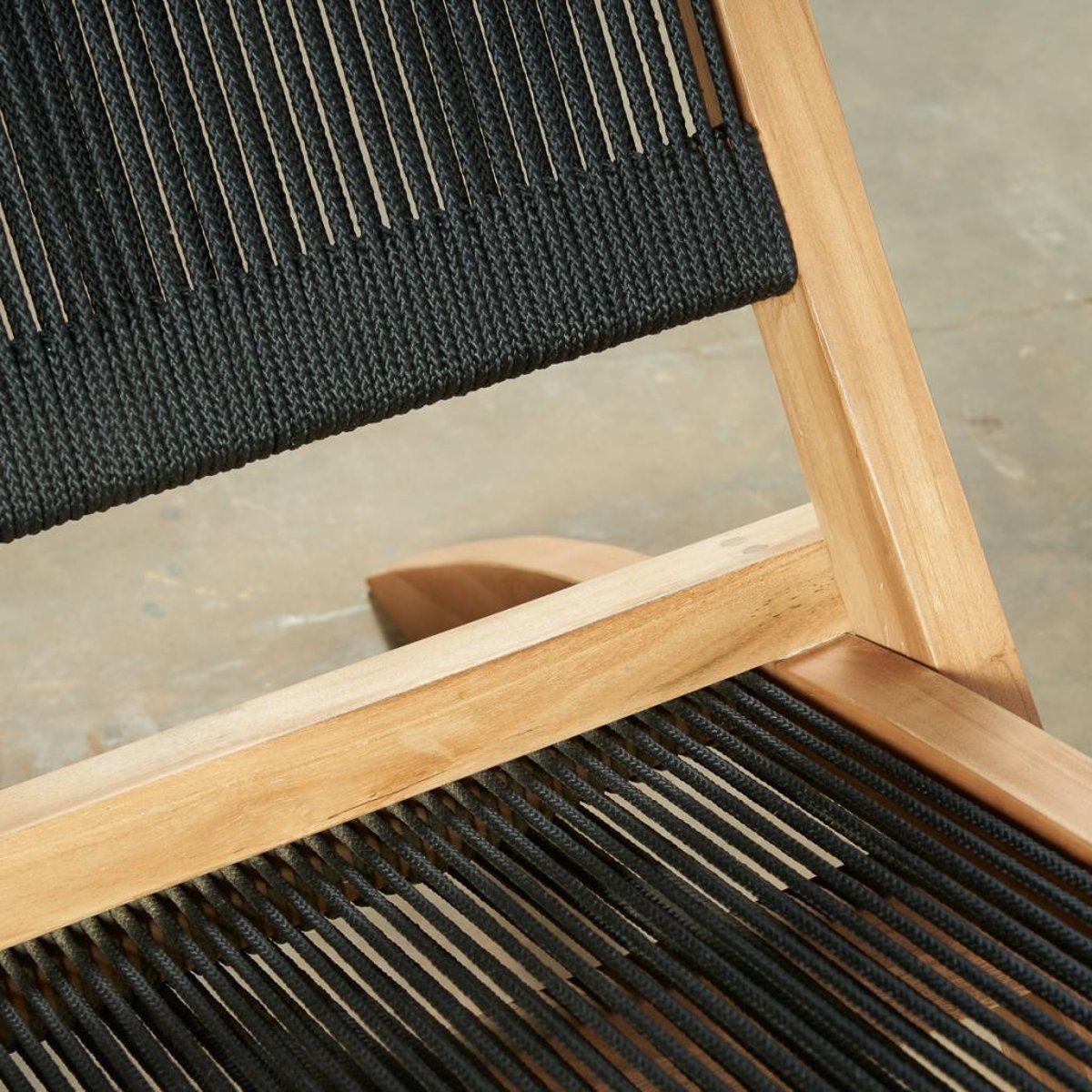 Fauteuil jardin lounge en corde noir Jala noir, WANDA COLLECTION