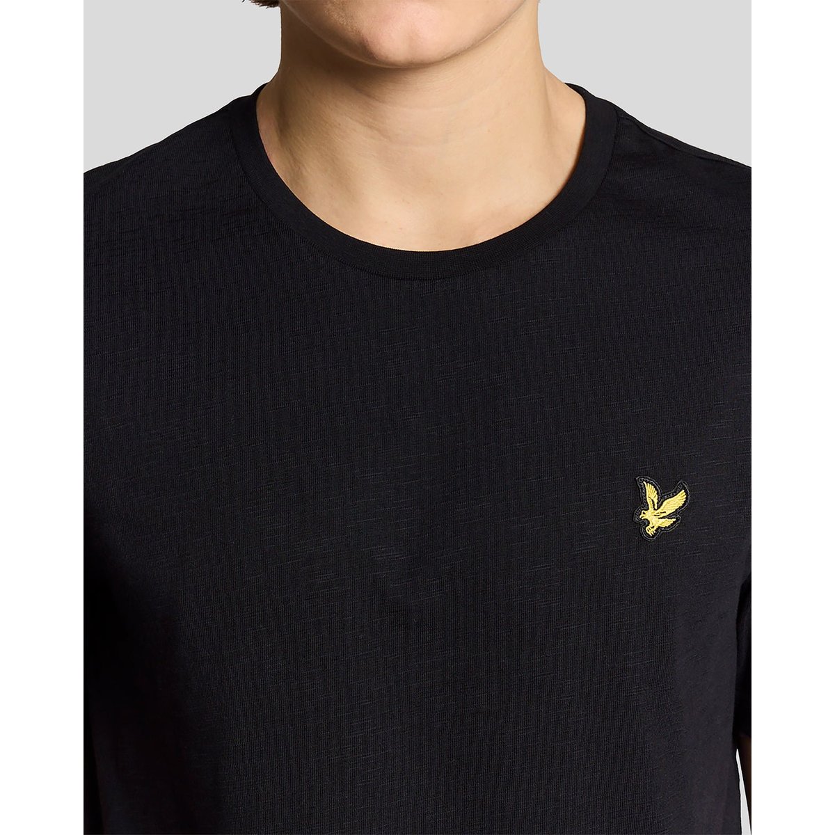 T-shirt en coton fin slub noir jais, LYLE & SCOTT