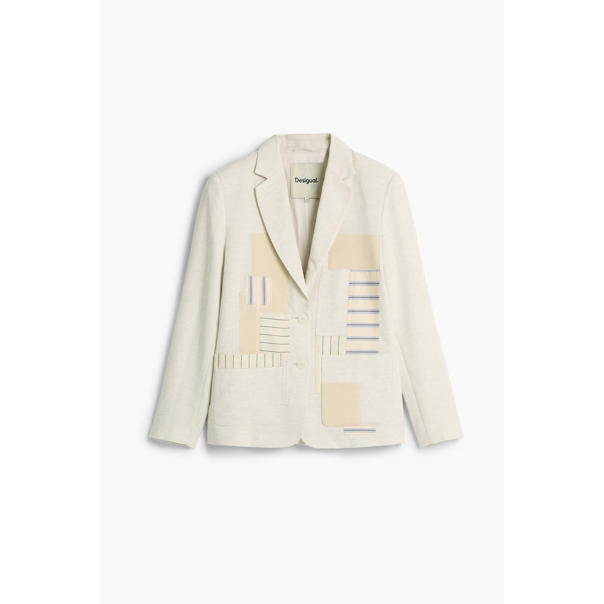 Veste patchwork blanche beige, DESIGUAL