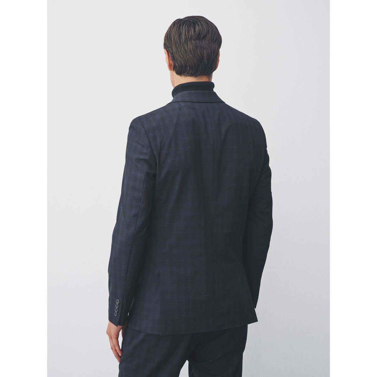 Veste de costume slim à carreaux bleu marine, NEXT