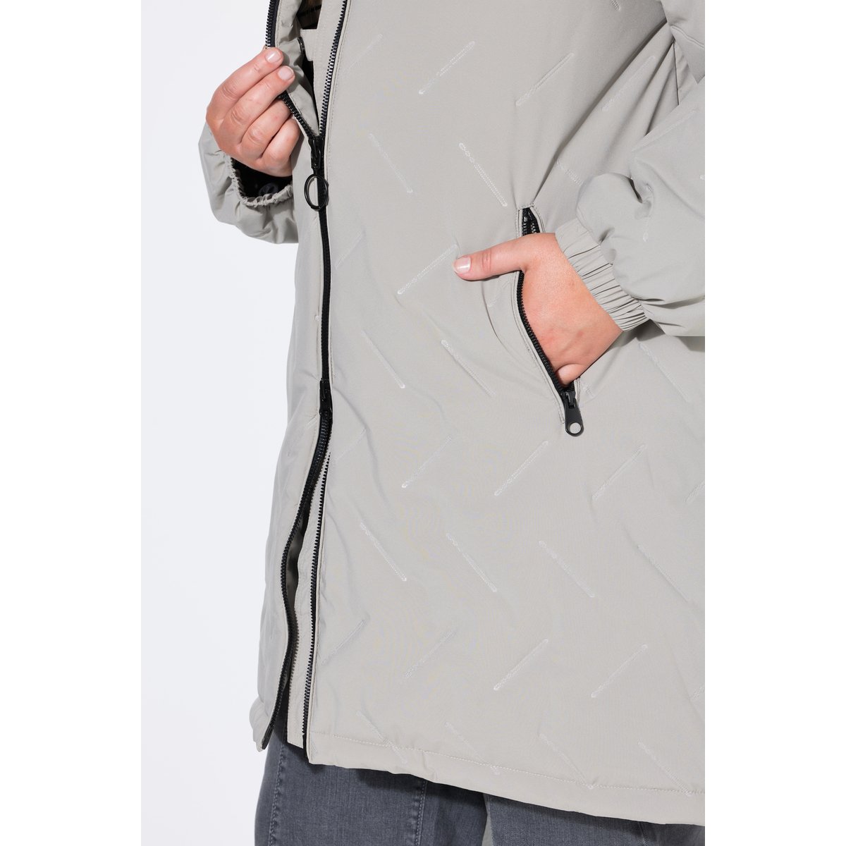 Manteau HYPRAR à capuche gris moyen, ULLA POPKEN