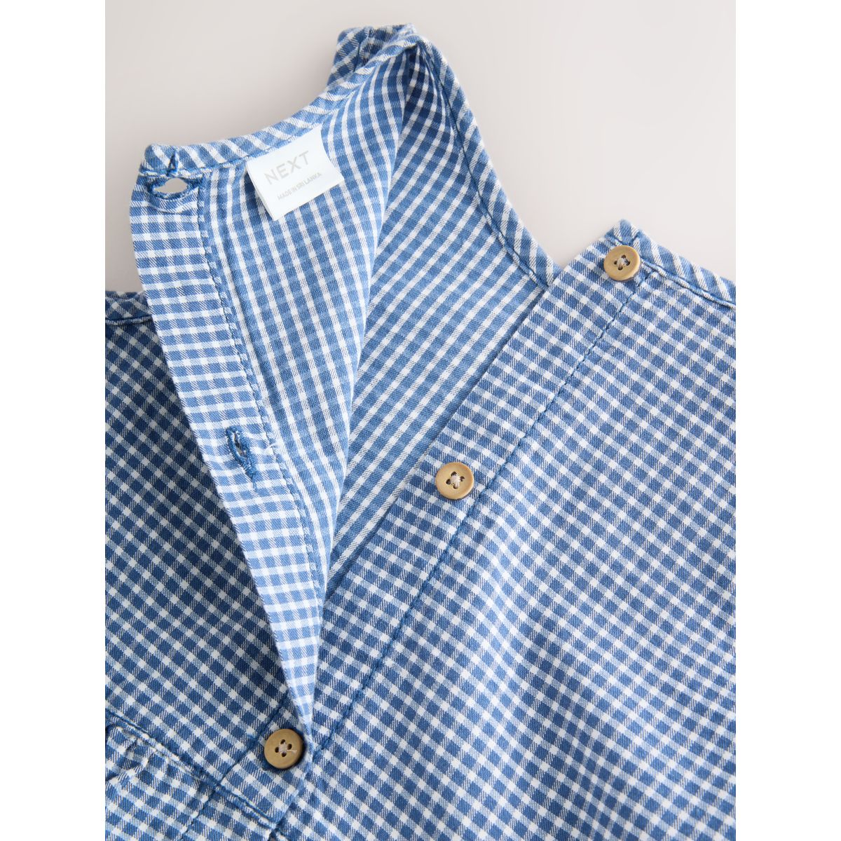 Ensemble coordonné avec chemisier et short vichy marine, NEXT