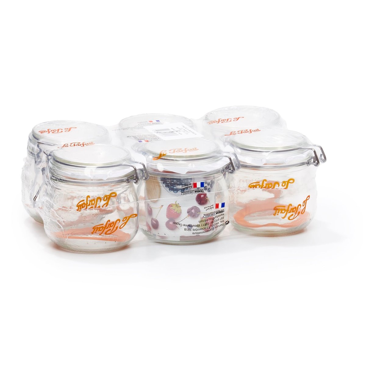 Lot de 6 bocaux en verre 500ml, LE PARFAIT transparent, LE PARFAIT