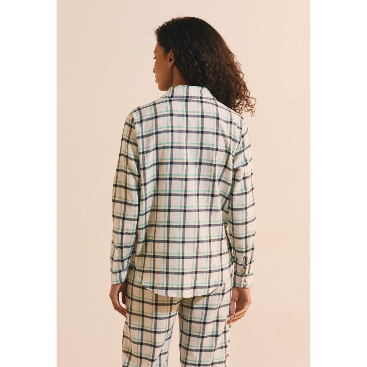 Chemise de pyjama à carreaux en coton ROSI bleu, ETAM