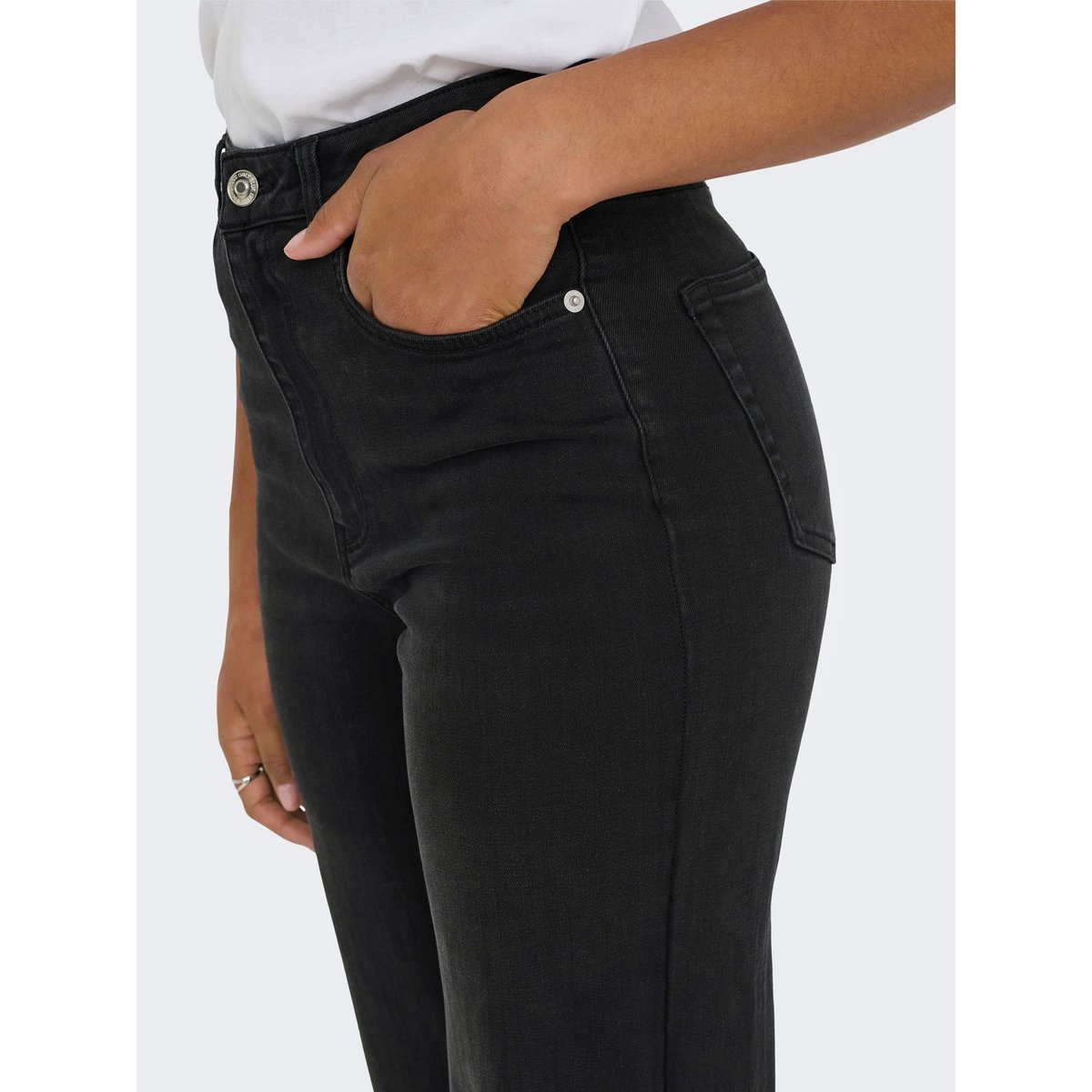 Jean À Jambe Large washed black, ONLY