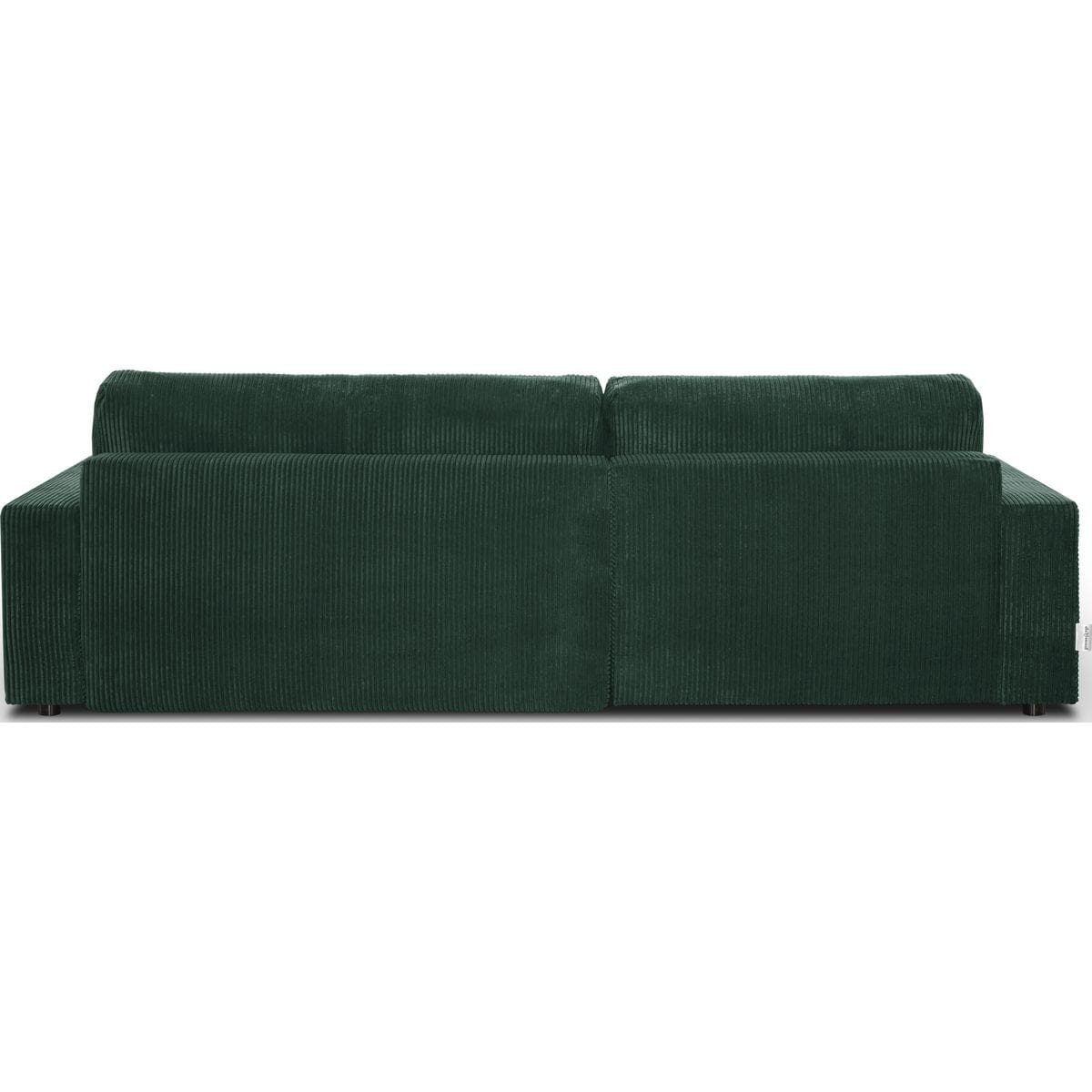 Canapé d'angle gauche convertible 3 places en velours côtelé - ARTY vert foncé, HOMIFAB