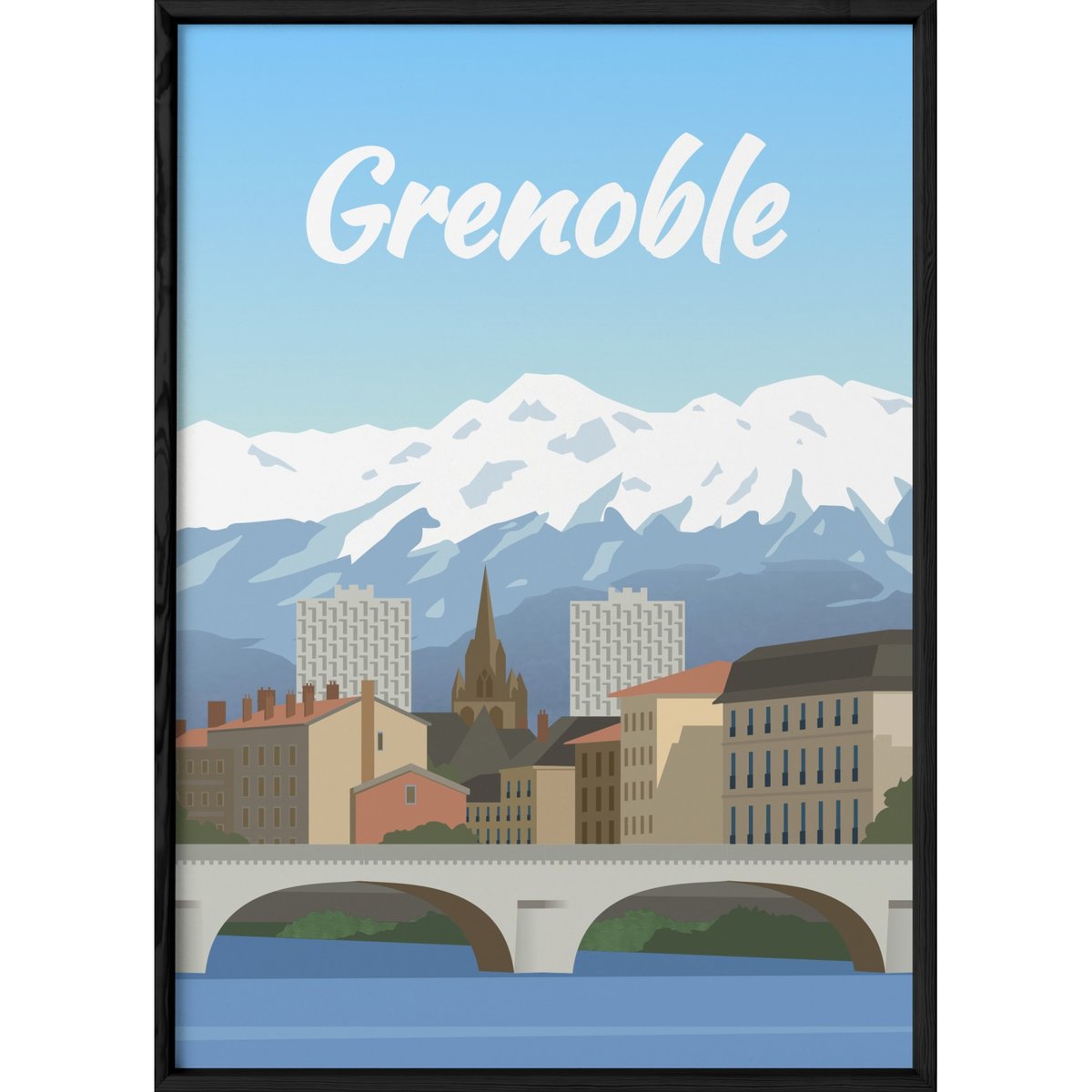 Affiche ville Grenoble blanc, L'AFFICHERIE