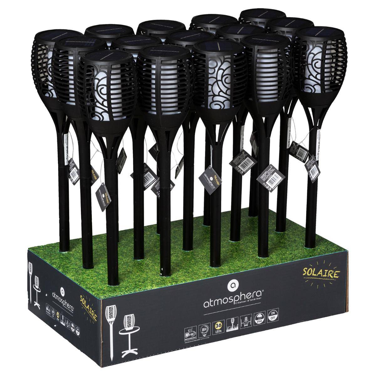 Torche solaire LITA noir, ATMOSPHERA