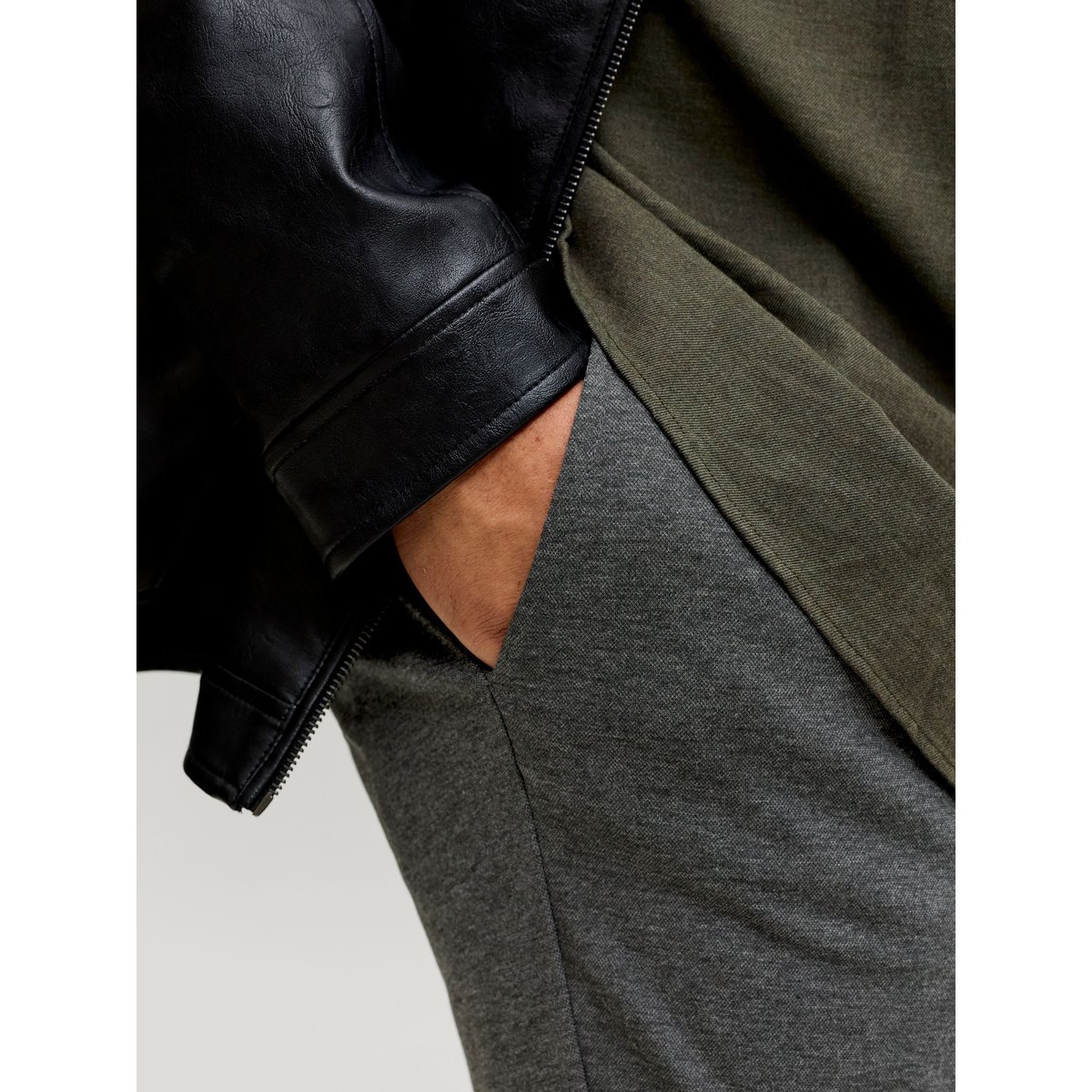Pantalon Chino dark grey melange, JACK & JONES