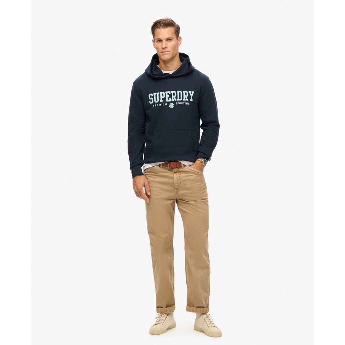 Sweat à capuche Core Sport bleu marine éclipse, SUPERDRY
