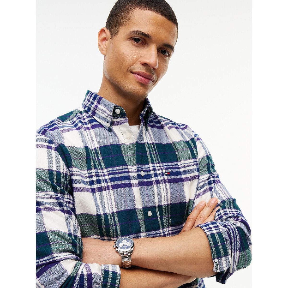 Chemise en flanelle carreaux vert, TOMMY HILFIGER