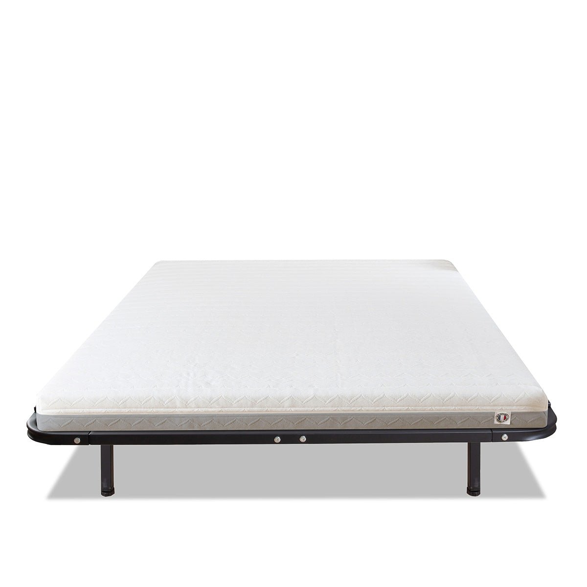 Ensemble Matelas Mousse VENUS avec Cadre à lattes blanc, OLYMPE LITERIE