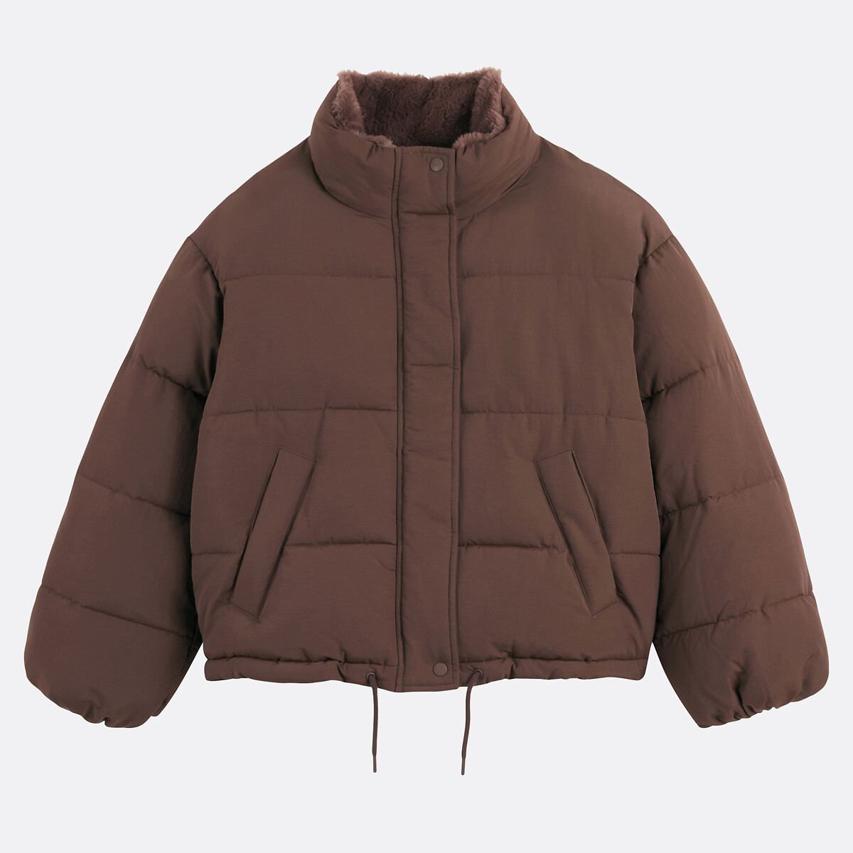 Doudoune courte, fermeture zippée, plein hiver marron, LA REDOUTE COLLECTIONS