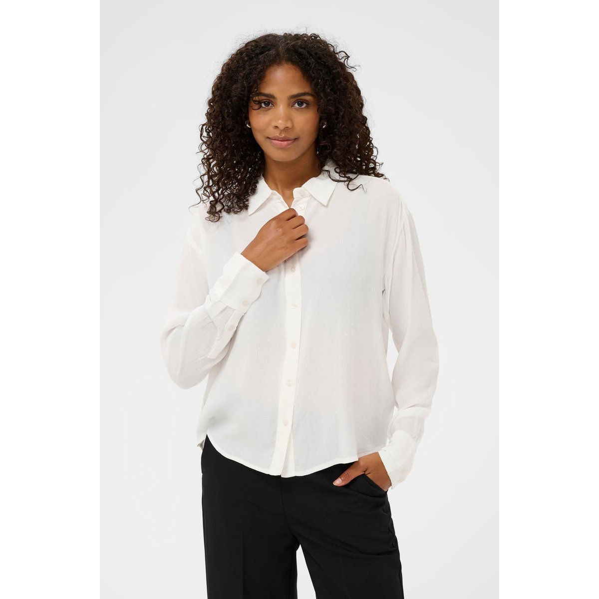 Chemise à manches longues blanc chalk, KAFFE
