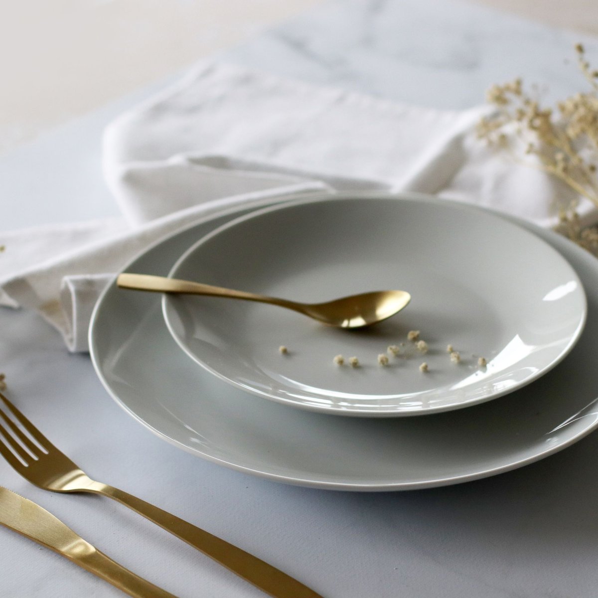 Lot de 6 assiettes à dessert en porcelaine 21cm, METROPOLITAN blanc, NOVASTYL
