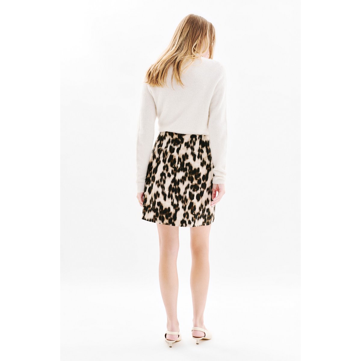 Jupe courte élégante MILA beige clair, CAROLL