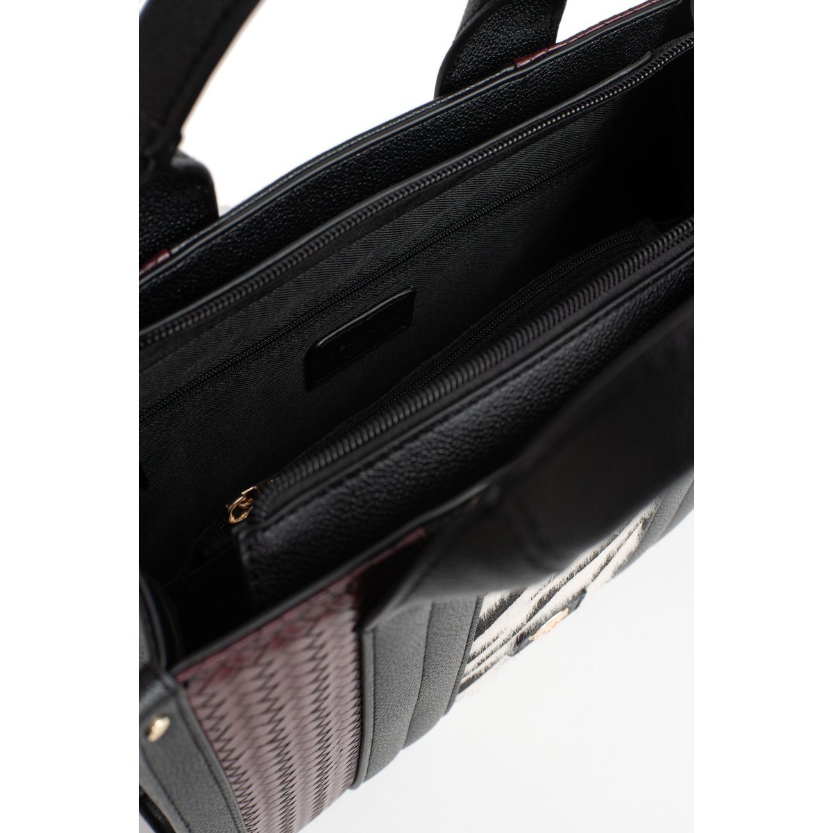 Sac porté main 2 poignées ZOÉ noir, HEXAGONA