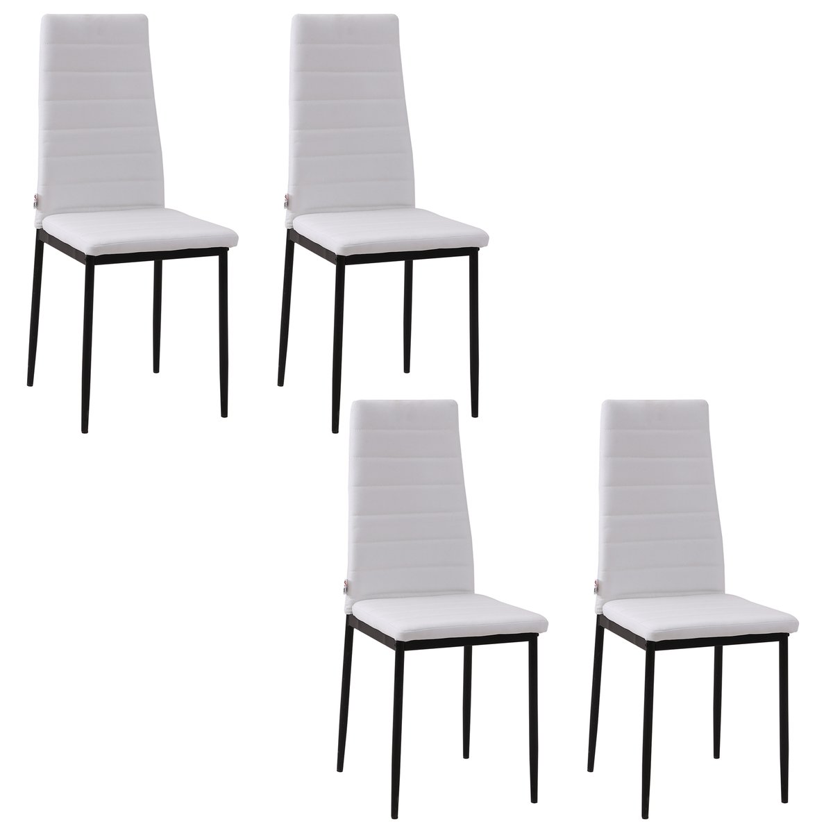 Chaise de salle à manger Lin (100% polyester) blanc, HOMCOM