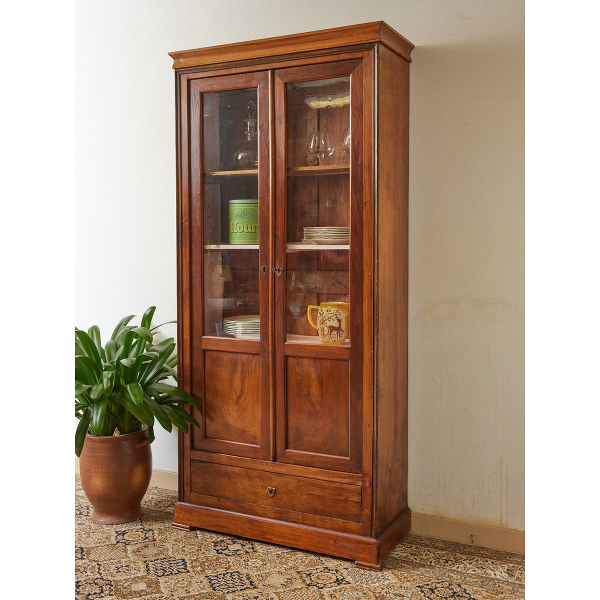 Grande vitrine en bois Victoria N°227 - Bon état transparent, DEBONGOUT