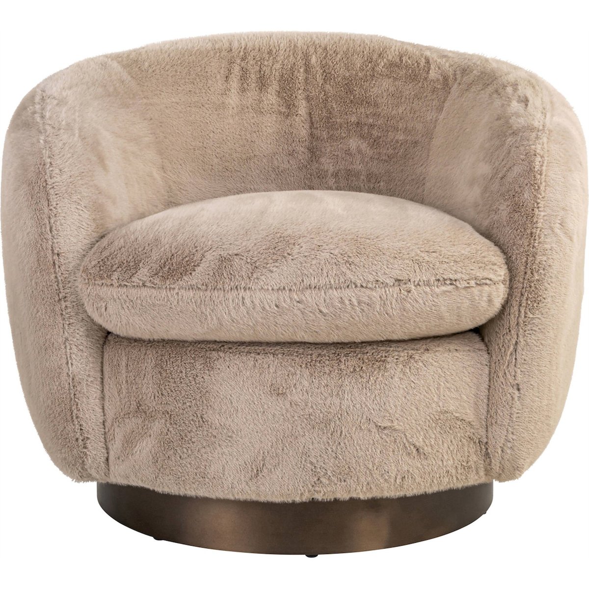 Fauteuil de détente pivotant duveteux kaki duveteux, RECOLLECTION