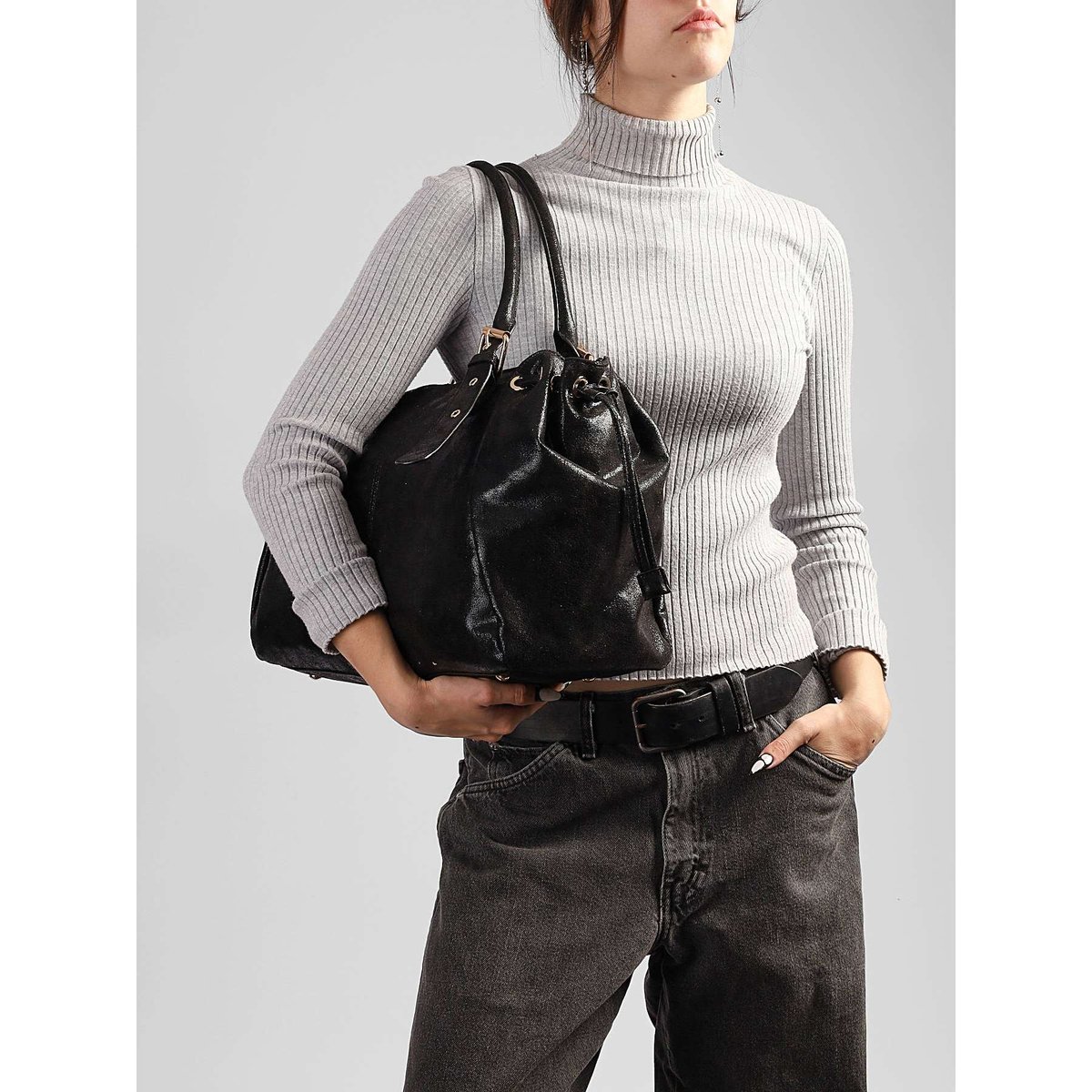 Sac porté épaule A4 Lace black, GALLANTRY