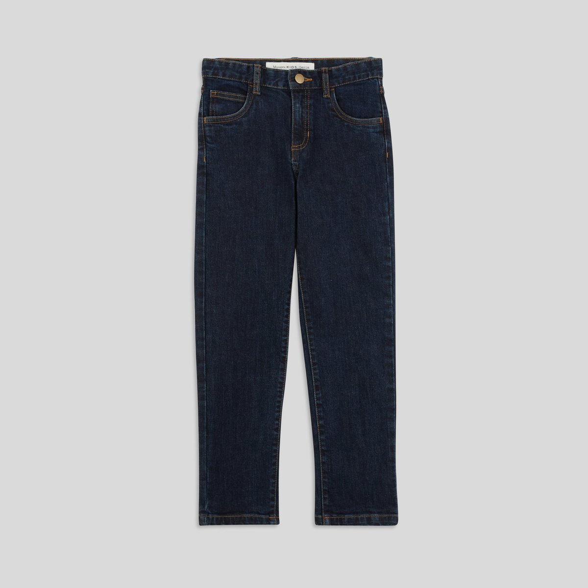 Pantalon en jean droit contenant du coton BIO blue denim, MONOPRIX