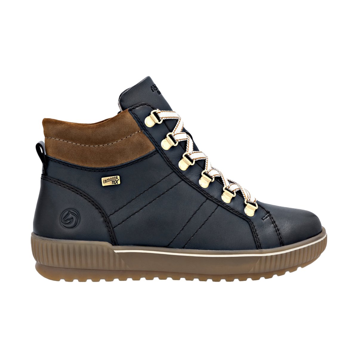 Basket Montante Cuir Rock bleu-combi, REMONTE