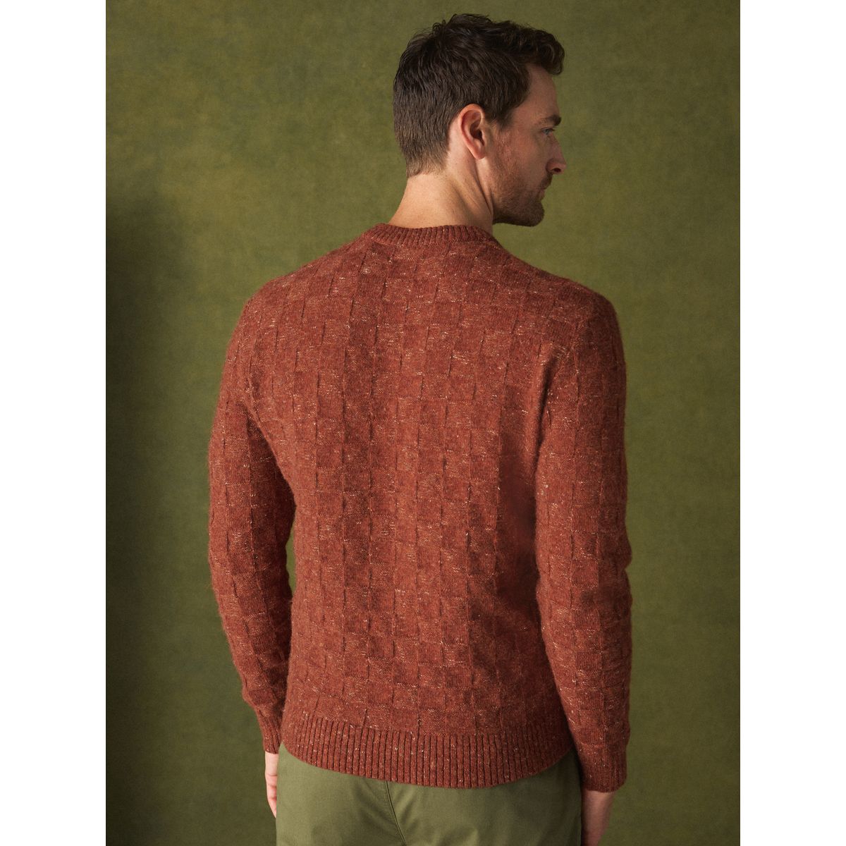 Pull ras du cou texturé orange rouillé, NEXT