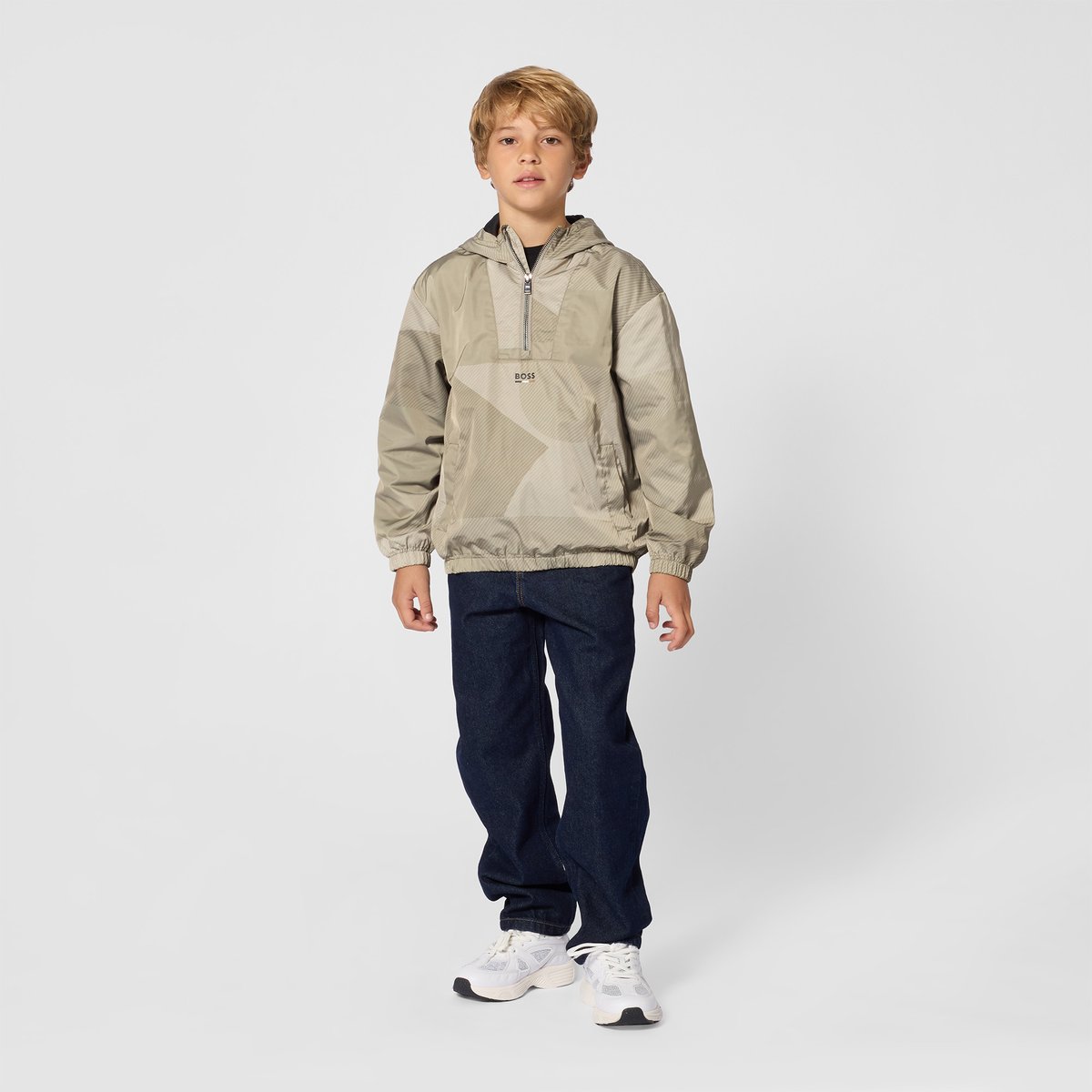 Coupe-vent à capuche gris, BOSS KIDSWEAR