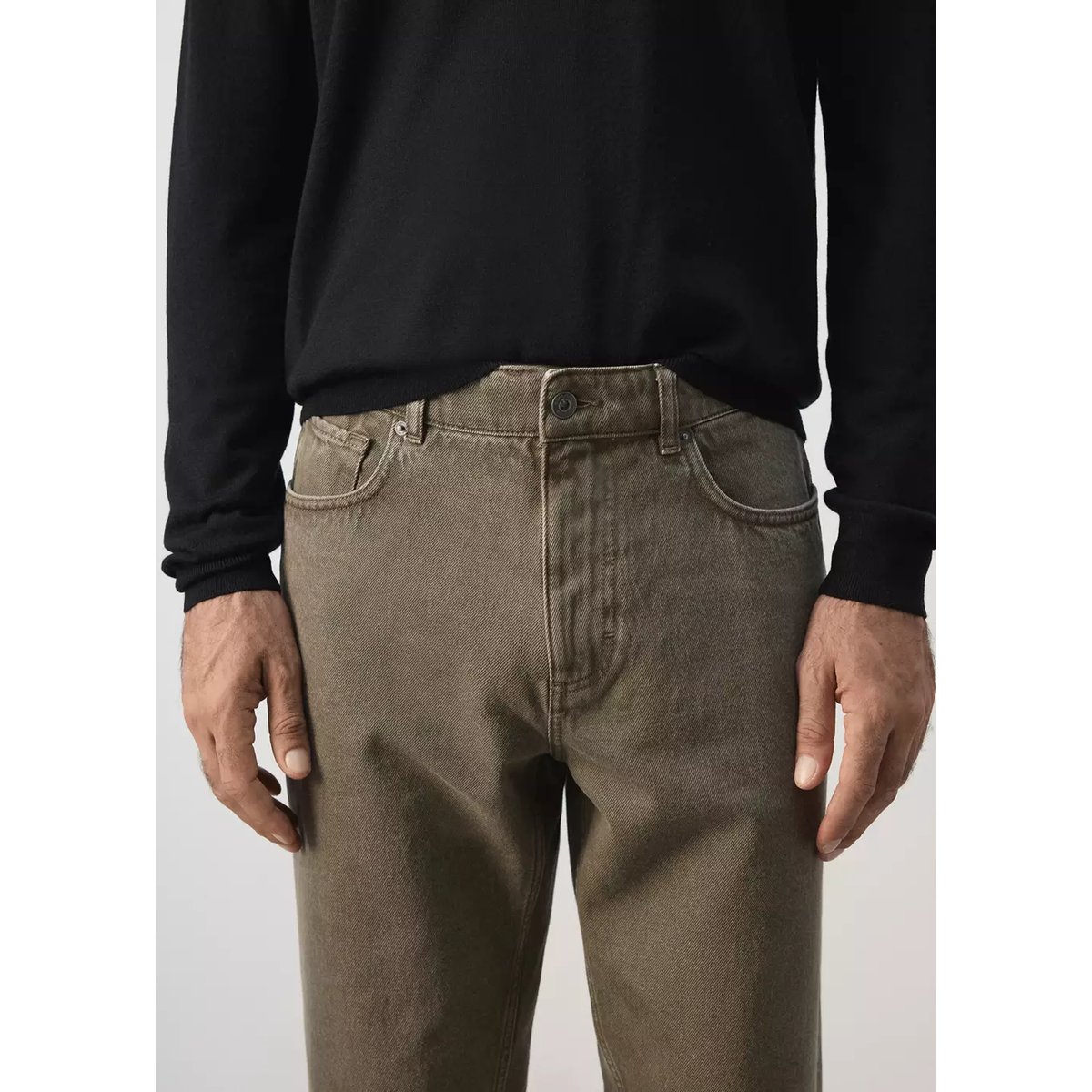 Jean Bob regular-fit kaki, MANGO MAN