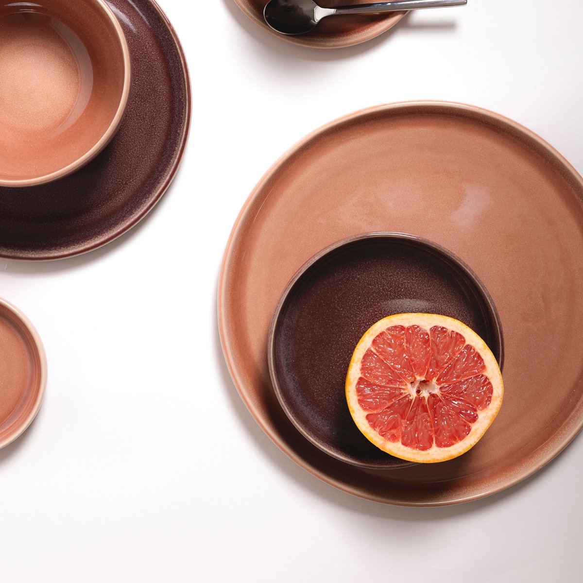 Lot de 4 assiettes DUNA rose, ONA
