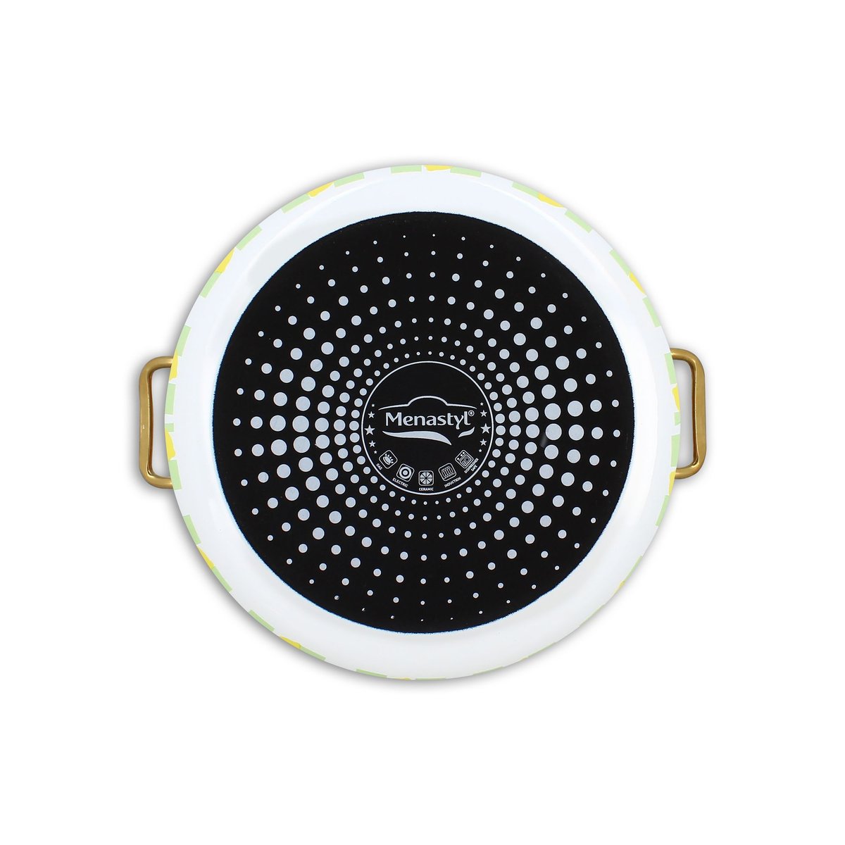 Marmite 24cm en acier émaillé, VICHY CITRON vert, MENASTYL