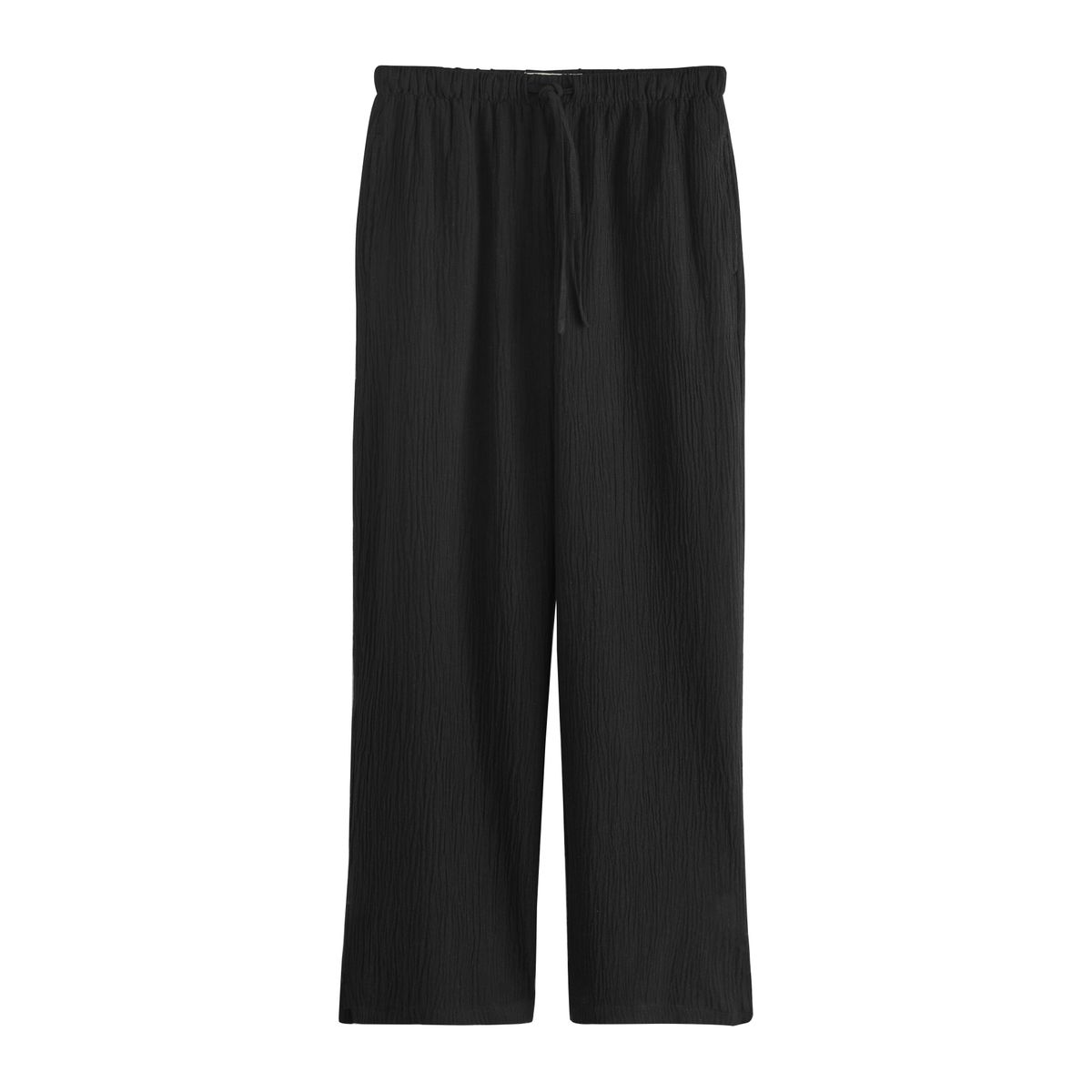 Pantalon large texturé lin mélangé, lot de 3 noir/neutre/kaki, NEXT
