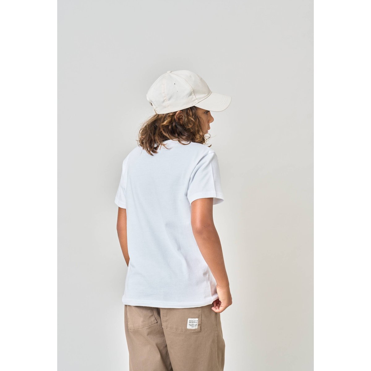 T-shirt confort garçon en coton imprimé voiture & chiens DOBBY white, DEELUXE