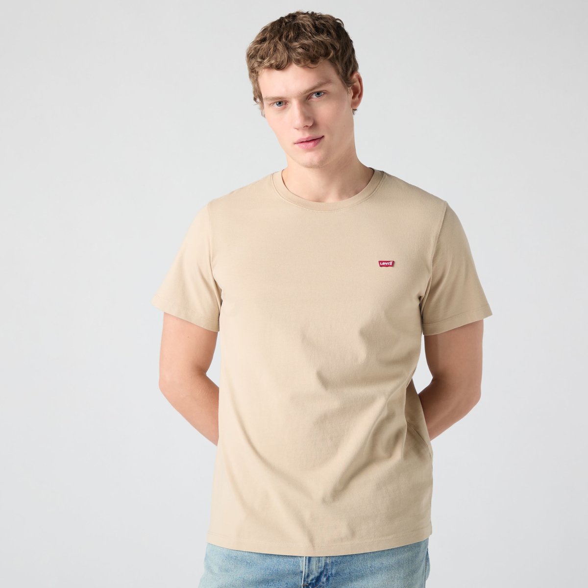 T-shirt Original logo Housemark beige - white pepper, LEVI'S