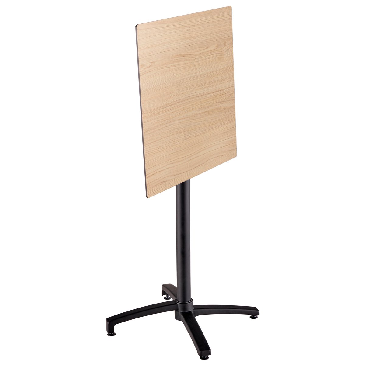Table haute en HPL inclinable et 2 chaises hautes en métal, OPERA taupe, OVIALA