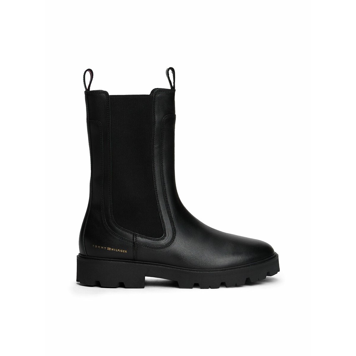 Hoge Chelsea leren boots zwart, TOMMY HILFIGER