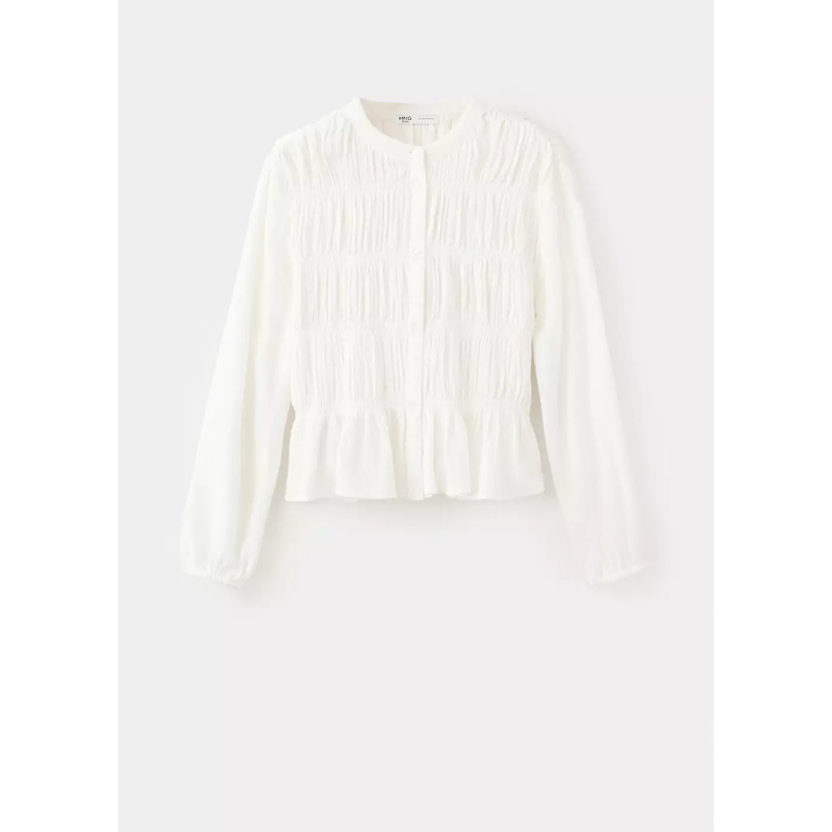 Blouse détails froncés blanc cassé, MANGO TEEN