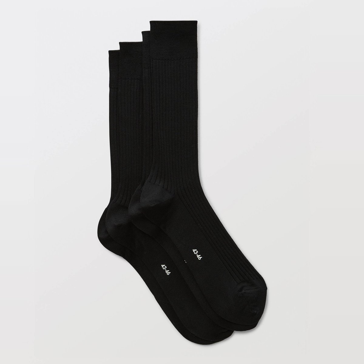 Lot de 2 paires de chaussettes à cotes en laine marine, MONOPRIX