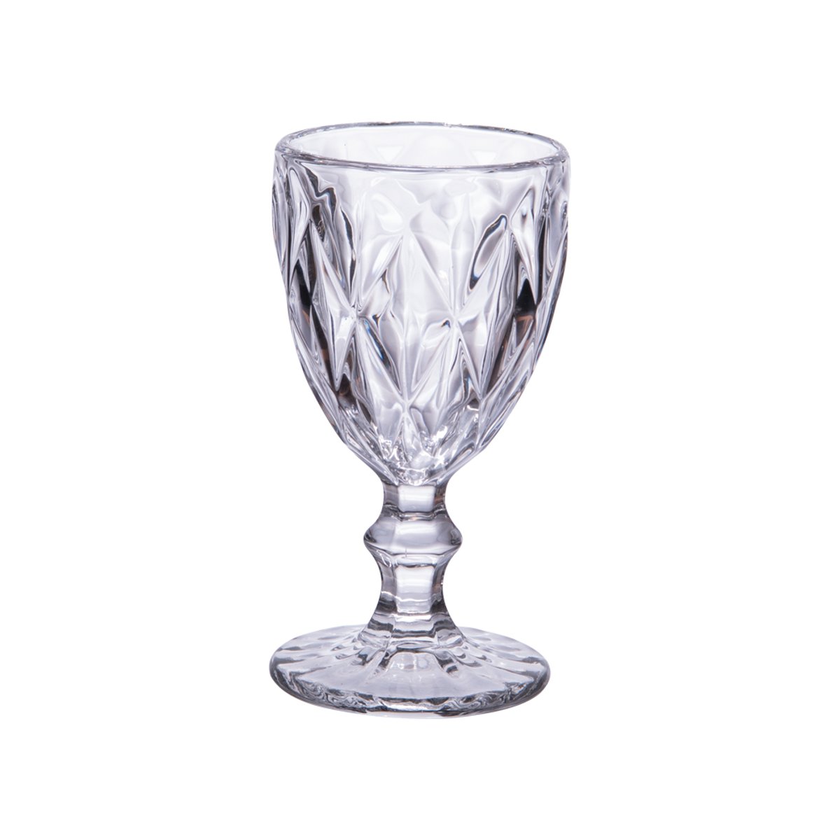 Boîte de 6 verres à pied Diamond 25 cl transparent / cristal, TREND'UP