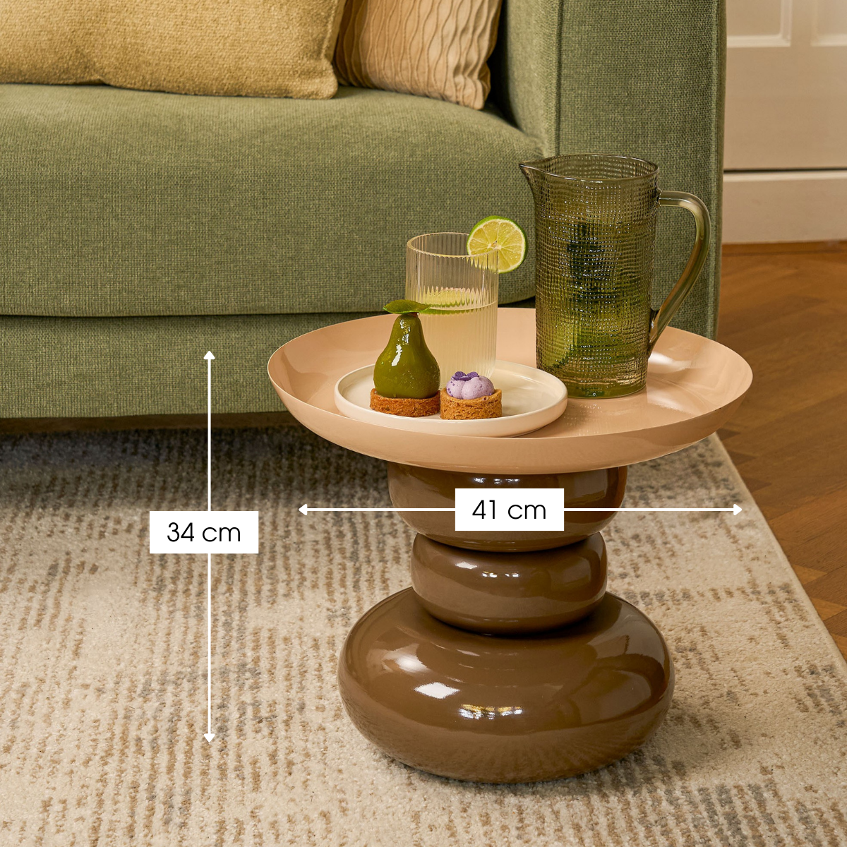 Table d'appoint ZITA brun, MICA DECORATIONS