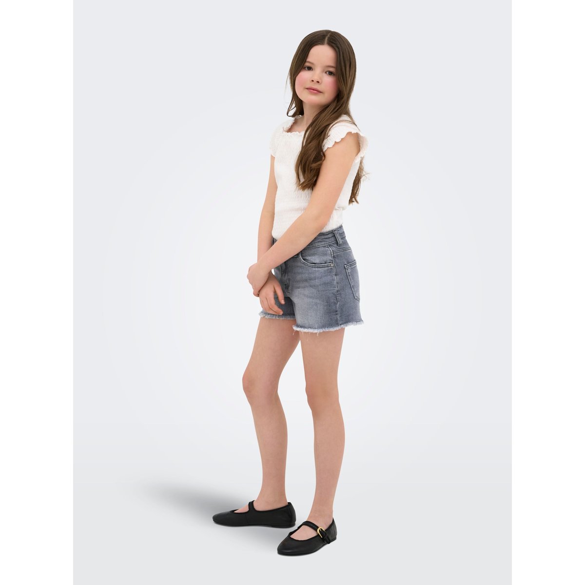 Short En Denim grise - medium grey denim 1, KIDS ONLY