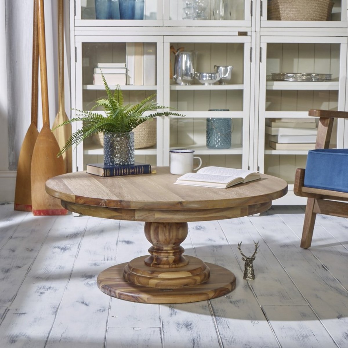 Table basse ronde style chalet en acacia TODD bois, ROBIN DES BOIS