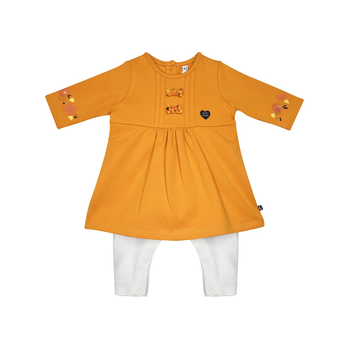 Combirobe jalane molleton long naissance jaune, SUCRE D'ORGE