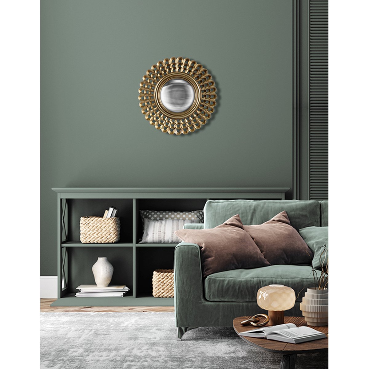 Miroir rond convexe 28,8cm or, EMDE