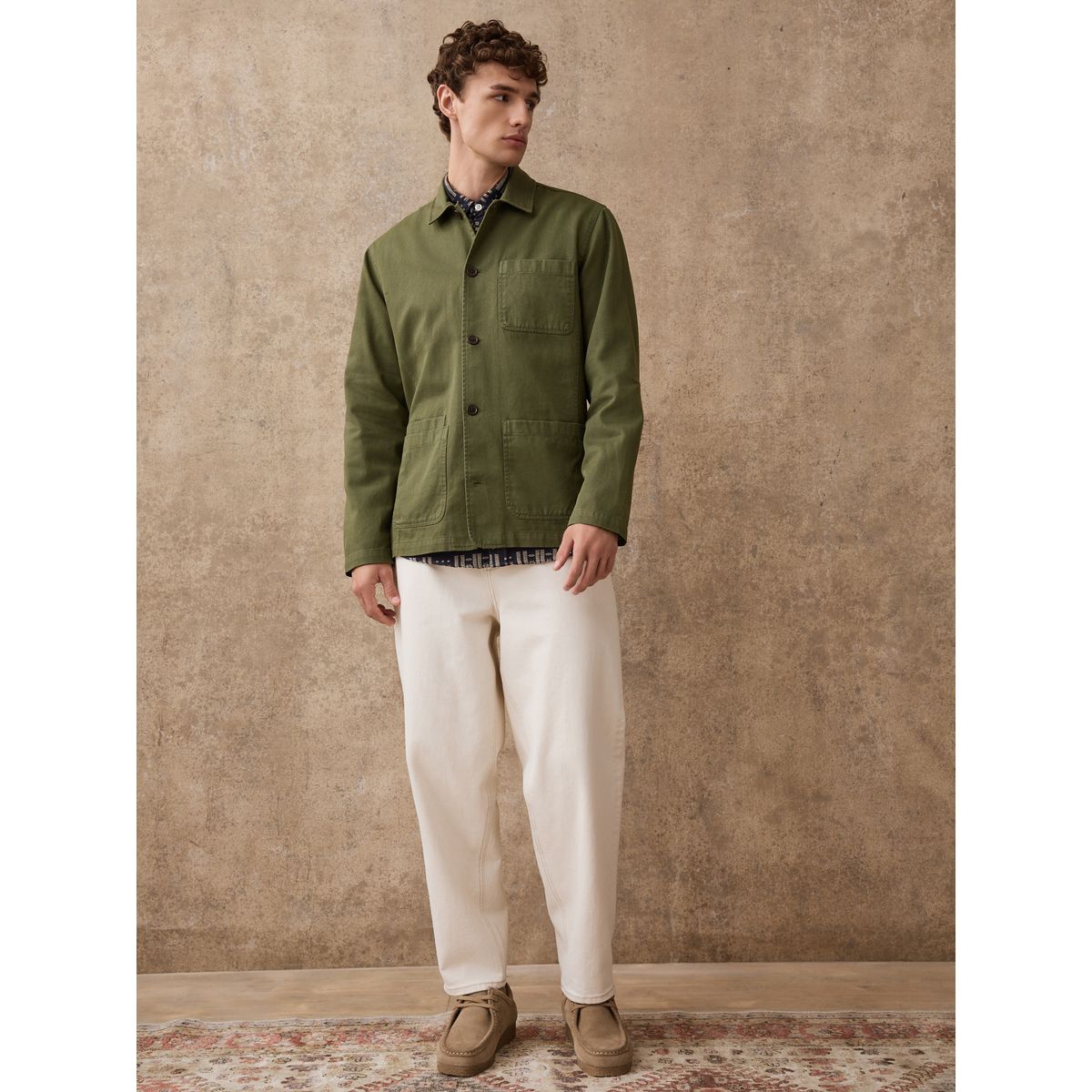 Surchemise de travail en twill vert, NEXT